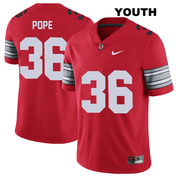 Ohio State Buckeyes Youth K'Vaughan Pope #36 Red Authentic Nike 2018 Spring Game College NCAA Stitched Football Jersey PK19W21HU